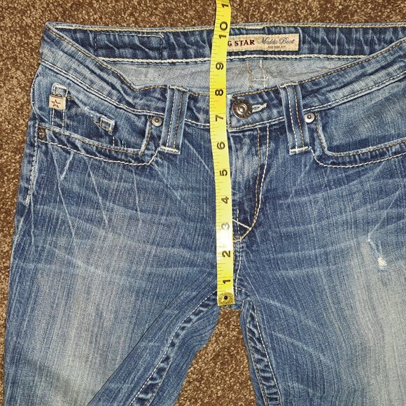 Big Star Women's Maddie Boot Cut Mid Rise Fit Distressed Jeans size 26 R - Picture 13 of 14